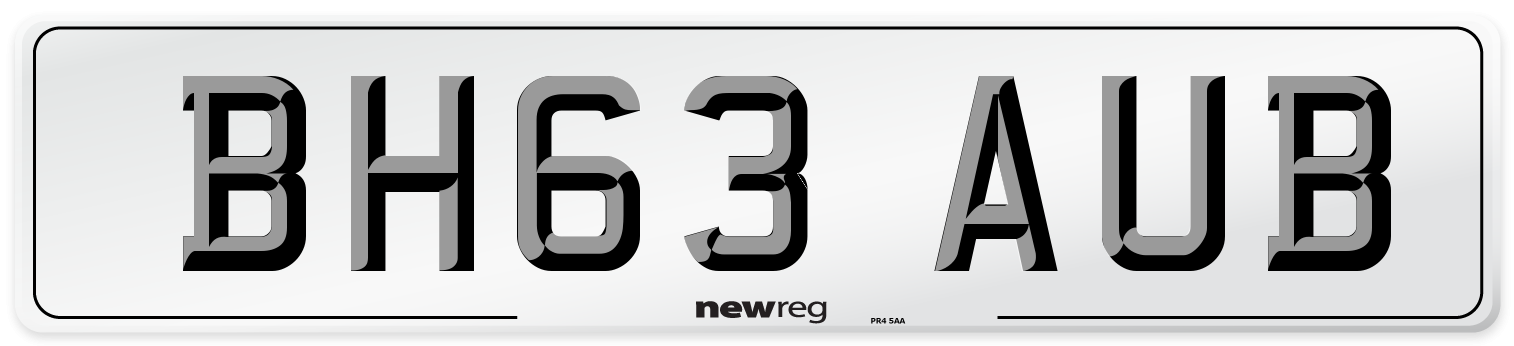 BH63 AUB Number Plate from New Reg